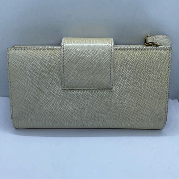 Authentic Prada Beige Saffiano Leather Wallet w/ Original Authenticity Card & Bo - Picture 9 of 16
